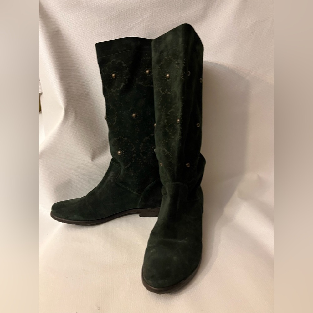 Vera Gomma Dark Green Boots Size 9